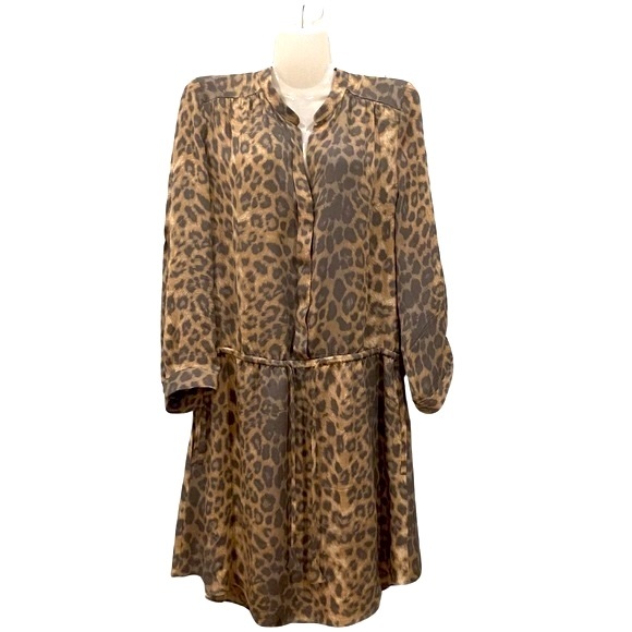 BABATON Aritzia Wilkes Leopard Print 100% Silk Dress - Picture 1 of 11